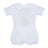 White with White Lace and Blue Ribbon