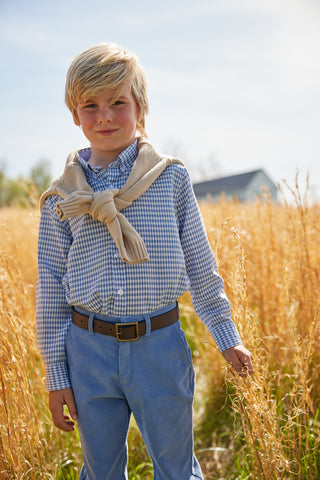 Button Down Shirt - Gray Blue Gingham