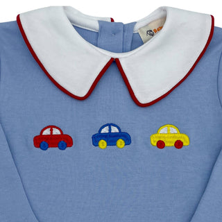 Boys Long-sleeve Collared shirt with Cars Embroidery