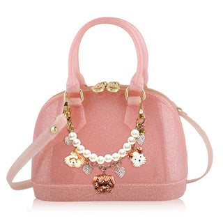 Cate Handbag with Puppy Love Swag Chain - Light Pink Sparkle