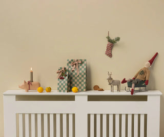 Stocking Ornament, Checker - Red