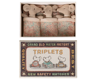 Triplets, Baby Mice in Matchbox - Checker