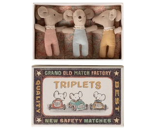 Triplets, Baby Mice in Matchbox - Checker