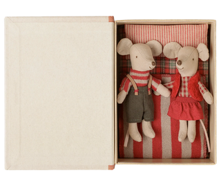 Christmas Twin Mice, Little Sister and Brother in Book