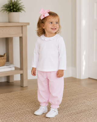 Girls Swing Top and Pant Set - Pink Dots
