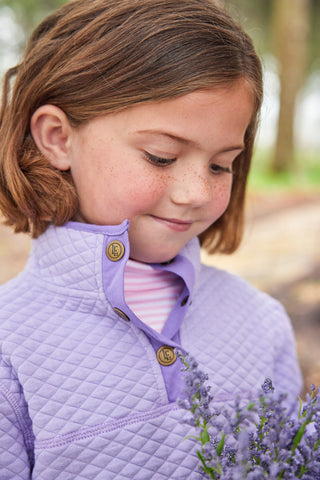 Quilted Pullover - Lavender with Lilac Trim