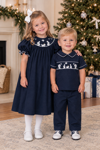 Emma Bishop Dress with Hand-smocking - Nativity