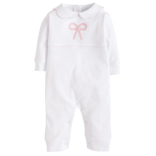 Crochet Playsuit - Pink Bow