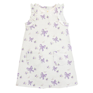 Printed Dress - Lavender Bows