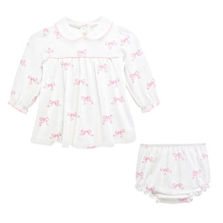 Printed Infant Dress & Bloomers - Pretty Bows