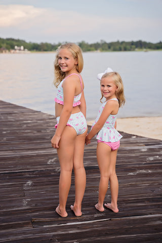 *PRE-ORDER* Collette Peplum Swimsuit - One In A Melon