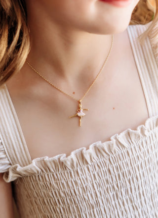 Gold Plated Necklace with Ballet Dancer Charm