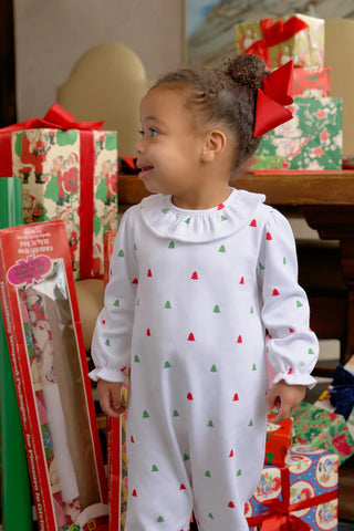Ramona Ruffle Long-sleeve Romper - Thomas Point Tree Farm