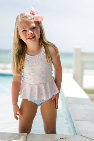 Collette Peplum Swimsuit - Sweet Summertime