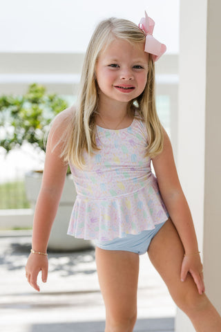 Collette Peplum Swimsuit - Sweet Summertime
