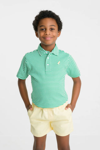 Prim & Proper Polo - Kiawah Kelly Green Stripe