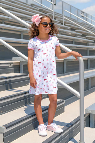 Polly Play Dress - Sweet Home Honey with Hamptons Hot Pink