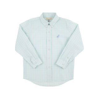 Dean's List Dress Shirt - Sea Island Seafoam and Beale Street Blue Windowpane