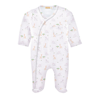 Printed Crossed Footie - Tiny Safari