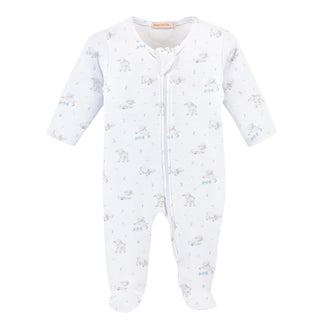 Boys Printed Zipper Footie - Tiny Baby Sheep