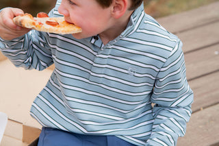 *PRE-ORDER* Boys Sporty Snap Pullover - Arona Stripe