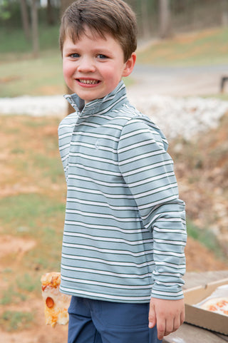 *PRE-ORDER* Boys Sporty Snap Pullover - Arona Stripe