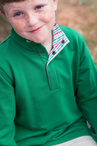 *PRE-ORDER* Boys Sporty Snap Pullover - Abundant Green
