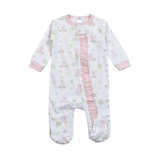 Girls Baby Safari Zipper Footie