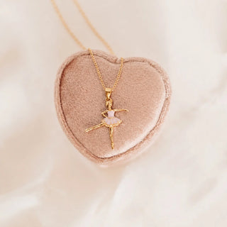 Gold Plated Necklace with Ballet Dancer Charm