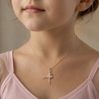 Gold Plated Necklace with Ballet Dancer Charm