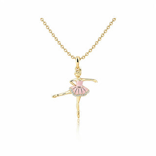 Gold Plated Necklace with Ballet Dancer Charm