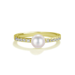 Gold Plated Pearl and CZ Baby Ring