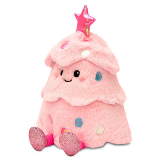 Glitter Pink Christmas Tree Plush Character