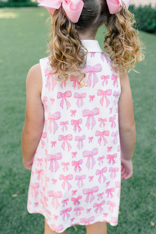 *PRE-ORDER* Pima Knit Button Down Dress - Grosgrain Print