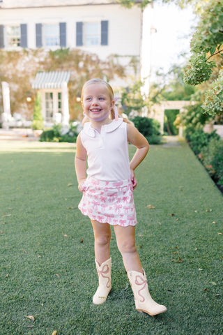 *PRE-ORDER* Scallop Pima Knit Skort - Grosgrain Print