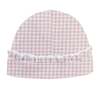 Printed Round Hat - Pink Gingham