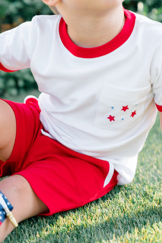 *PRE-ORDER*  Knit Pocket Shorts - Red
