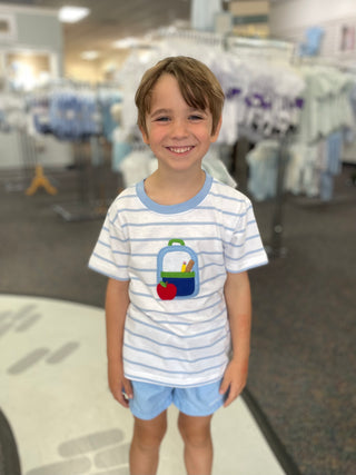 Boys T-shirt with Backpack Hand-appliqué