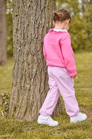 Banded Bow Pant - Pink Vinings