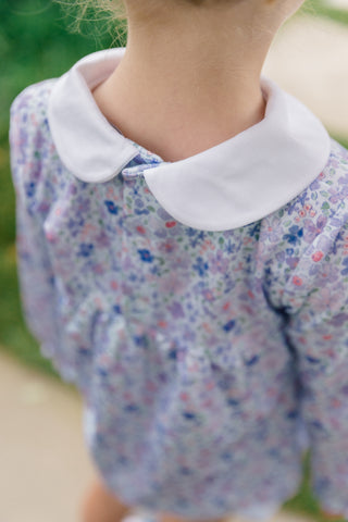 *PRE-ORDER* Girls Long-sleeve Pima Knit Bloomer Set - Iris Garden