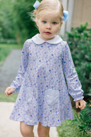 *PRE-ORDER* Long-sleeve Pima Knit Dress - Iris Garden