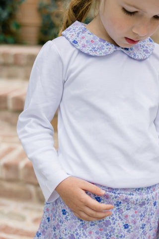 *PRE-ORDER* Pima Knit Collared Blouse - Iris Garden