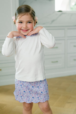 *PRE-ORDER* Pima Knit Collared Blouse - Iris Garden