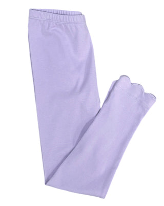 Basic Scalloped Leggings - Lavender