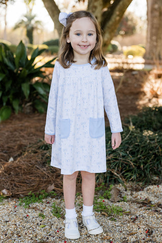 Knit Lennon Dress - Blue Bows