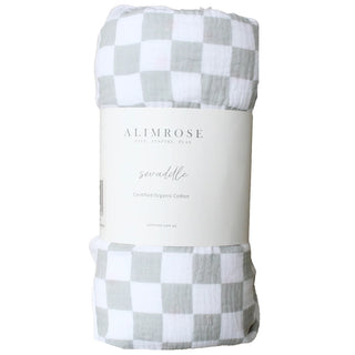 Muslin Swaddle - Grey Check