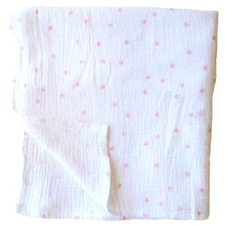 Muslin Swaddle - Pink Stars