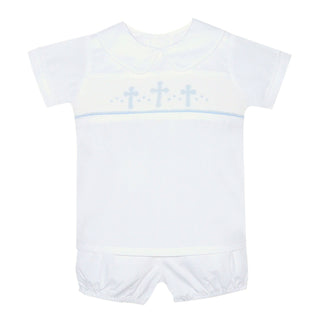 Madison Short Set with Smocked Crosses