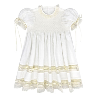 Margaret Heirloom Smocked Dress - White Swiss Dot