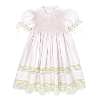 Margaret Heirloom Smocked Dress - Pink Batiste